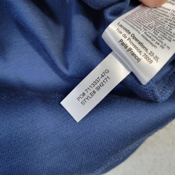 Lacoste 1/4 Zip Hoodie Men's Size S Drawstring Waist Pockets Hooded Blue - Picture 10 of 15